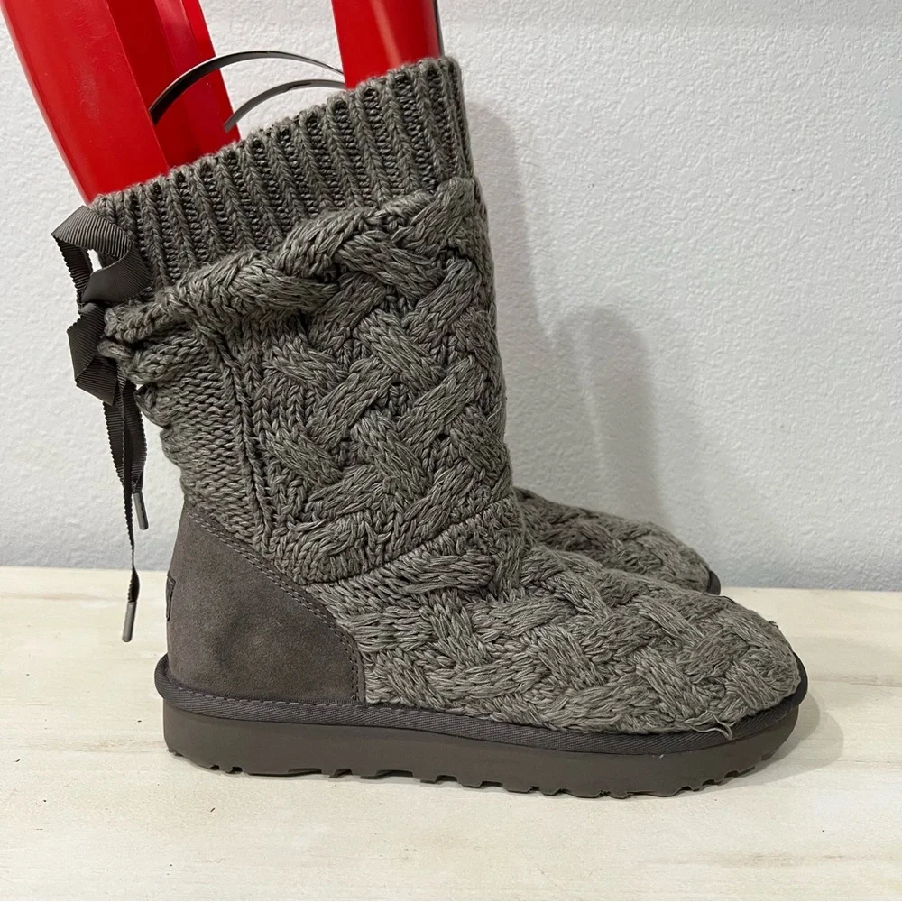 Ugg Grey Heathered Winter Boots - Picture 3 of 9